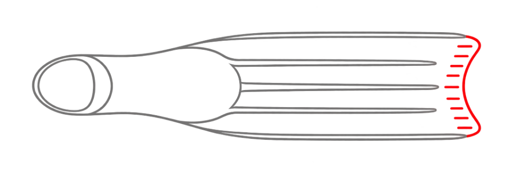 Silicone fin illustration